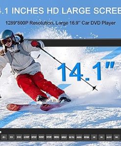 Dash Camera–16.9″ Car DVD Player with Headrest Mount- Portable DVD Player for Car 14.1″ Large HD Screen 2