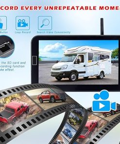 Dash Camera-YIMU-YIMU Solar Magnetic Wireless Backup Camera for Truck Trailer- 7” DVR Portable 2