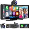 Dash Camera-Carpuride-2025 Carpuride W903 Wireless Carplay & Android Auto with Dash Cam – 9.3″ HD IPS Touch Car Play Screen for Car- 4K Front & 1080P Rear Camera