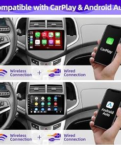 Dash Camera-CGOGC-Android Car Radio Upgrade Compatible with Wireless Carplay Android Auto 8 core TouchScreen Stereo Bluetooth GPS AM/FM Navigation Backup Camera Media Play Head Unit for Chevy Sonic Aveo 2011-2015 2