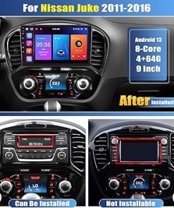 Dash Camera-OiLiehu-9″ Android 13 Car Stereo for Nissan Juke 2011-2016 | Wireless Apple CarPlay & Android Auto | 8-Core 4GB RAM + 64GB ROM | WiFi- GPS 2