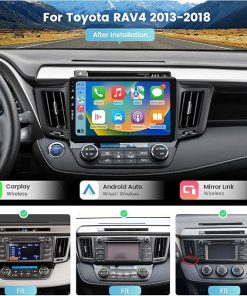Dash Camera-Roadanvi-Roadanvi 10.2″ Android 12 Car Stereo for Toyota RAV4 2013-2018 with Wireless Carplay- Android Auto 2