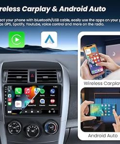 Dash Camera-Jerqry-64GB Car Radio Stereo for Toyota Corolla 2009 2010 2011 2012 2013 : 9 Inch 1280×800 Resolution Android Car Screen with 5G-WiFi GPS Navigation – CarPlay Android Auto Support 2