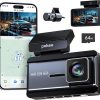Dash Camera-pelsee-P3 4K Dash Cam Front and Rear- 64GB SD Card