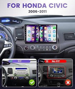 Dash Camera-podofo-Podofo for Honda Civic 2006 2007 2008 2009 2010 2011 Car Stereo Radio 10.1 inch Android Touch Screen Bluetooth Car Radio Audio with GPS Navigation WiFi Mirror Link EQ FM/RDS Backup Camera 2