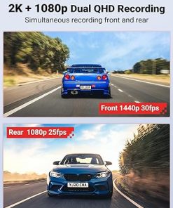 Dash Camera-fulvdi-Dash Cam Front and Rear 2K 1440P Dual Channel Dash Cam Ultra HD 2K + 1080P Dashcam for Car- Built-in Wi-Fi GPS 2