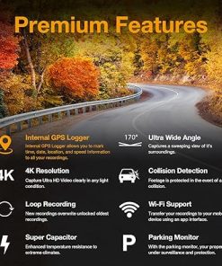 Dash Camera-RexingUSA-V1-4K Ultra HD GPS Dash Cam 2.4” LCD- Wi-Fi 2