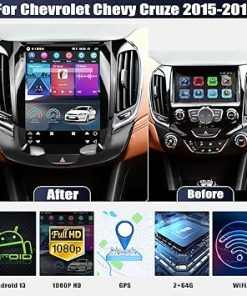 Dash Camera-AMprime-[2+64G] Android 13 Car Stereo for Chevrolet Chevy Cruze 2015 2016 2017 with Wireless Carplay&Android Auto-9.7 Inch Touch Screen Car Radio with GPS WiFi Bluetooth FM/RDS SWC HiFi+Backup Camera 2