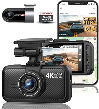 Dash Camera-Miofive-Miofive Dash Cam Car Front Rear 4K+4K WiFi Bluetooth Dash Cam with 64GB SD Card- Dual Car Camera with Parking Monitoring Dash Camera-Miofive-Miofive Dash Cam Car Front Rear 4K+4K WiFi Bluetooth Dash Cam with 64GB SD Card- Dual Car Camera with Parking Monitoring