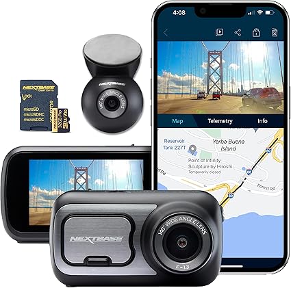 Dash Camera-Nextbase-Nextbase 422GW Dash Cam Front + Rear Window Camera with 32GB SD Card – Full 1440p/30fps Quad HD Small in Car- WiFi Bluetooth GPS- Alexa Voice Control- Parking Mode Night Vision- 280/360 Degree Dual 6 Dash Camera-Nextbase-Nextbase 422GW Dash Cam Front + Rear Window Camera with 32GB SD Card - Full 1440p/30fps Quad HD Small in Car- WiFi Bluetooth GPS- Alexa Voice Control- Parking Mode Night Vision- 280/360 Degree Dual 6