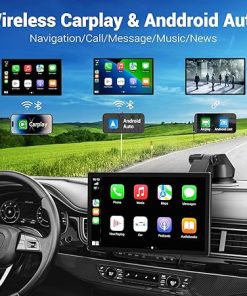 Dash Camera-HAUXIY-Wireless Apple Carplay Screen for Car 4K Dash Cam- 9″ Portable Apple Carplay & Android Auto Car Stereo 2