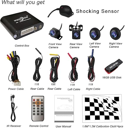 Dash Camera-weivision-Universal 360 Degree Bird View System Car DVR Record Panoramic View All Round Rear View Camera System for All Car 2 Dash Camera-weivision-Universal 360 Degree Bird View System Car DVR Record Panoramic View All Round Rear View Camera System for All Car - Image 2