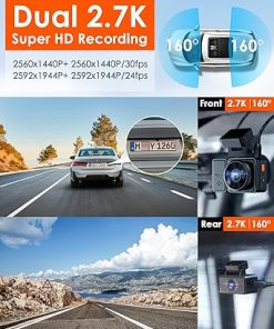 Dash Camera-VANTRUE-Vantrue E2 Dash Cam Front and Rear with Voice Control- 2.7K + 2.7K Dual Dash Camera for Cars 2