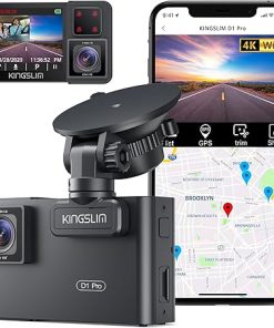 Dash Camera-Kingslim-Kingslim D1 pro Dual Dash Cam 4K Record Inside – Front and Inside Dash Camera GPS WiFi for Cars Uber Truck- Dashcam with Infrared Night Vision 2