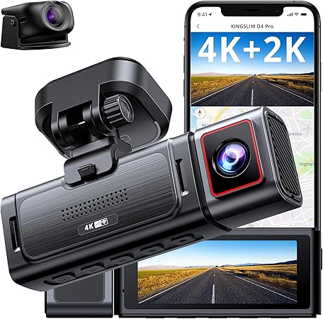 Dash Camera-Kingslim-Kingslim D4PRO Dash Cam Front and Rear – 4K + 2K Dual Car Dashcam with WiFi GPS Dash Camera- Optional Inside Recording Dash Camera-Kingslim-Kingslim D4PRO Dash Cam Front and Rear - 4K + 2K Dual Car Dashcam with WiFi GPS Dash Camera- Optional Inside Recording