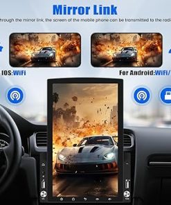 Dash Camera-AMprime-Android 13 Double Din Car Stereo with Bluetooth GPS Navigation- 9.7” Vertical Touchscreen Car Radio with FM Radio WiFi iOS/Android Mirror Link USB/AUX-in Head Unit + Backup Camera&Remote Control 2