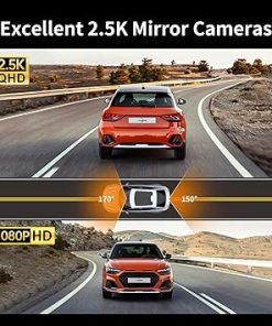 Dash Camera-JOMISE-2.5K Mirror Dash Cam with Carplay Mirror & Android Auto- Dash Cam Front and Rear with Zoom Function 2