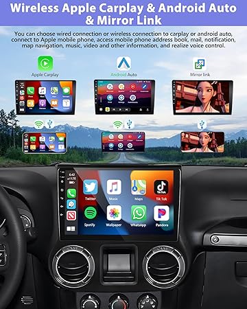 Dash Camera-podofo-8Core 2G+64G Wireless Android Auto & Apple Carplay Car Stereo for Jeep Wrangler JK 2015 2016 2017-5GWiFi 10.1″ IPS 1280*720 Touchscreen Car Radio with Bluetooth5.0 3 Dash Camera-podofo-8Core 2G+64G Wireless Android Auto & Apple Carplay Car Stereo for Jeep Wrangler JK 2015 2016 2017-5GWiFi 10.1" IPS 1280*720 Touchscreen Car Radio with Bluetooth5.0 - Image 3