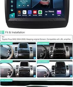 Dash Camera-ASURE-ASURE 9 inch Car Stereo Radio Upgrade for Toyota Prius 2004-2009-8Core 4G+64G Android System Car GPS Navigation Unit with 1280×720 HD Touchscreen 2