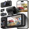 Dash Camera-REDTIGER-REDTIGER 4K 3 Channel Dash Cam- 5GHz WiFi Built-in GPS with 64GB Card