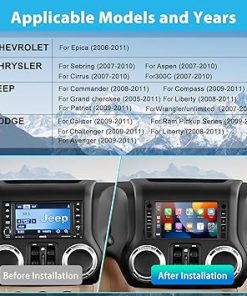 Dash Camera-podofo-Podofo Car Stereo for Jeep Wrangler JK Compass Chrysler Dodge Ram with Wireless Apple Carplay Android Auto-7″ Touchscreen Car Radio with Bluetooth GPS Navigation WiFi Mirror Link FM DSP+Backup Camera 2