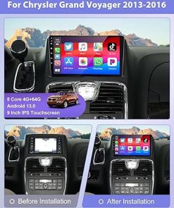 Dash Camera-podofo-Podofo【8Core 4+64G】Car Stereo for Dodge Grand Caravan 2011-2020 for Chrysler Grand Voyager 2011-2015-9“1280*720 IPS Touchscreen Car Radio with Carplay Android Auto GPS Bluetooth+MIC+AHD Backup Camera 2