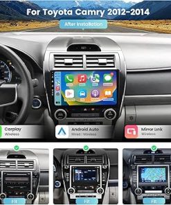 Dash Camera-Roadanvi-Roadanvi X12 10.2″ Car Stereo for Toyota Camry 2012 2013 2014 Carplay Android Auto Car Radio Bluetooth WiFi 4G LTE 1280×720 QLED Touch Screen Android 12 Head Unit GPS Navigation 4G+64G 2