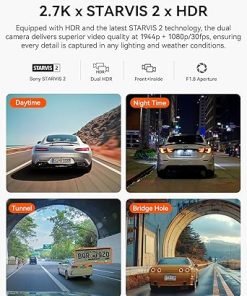 Dash Camera-VANTRUE-Vantrue N2X 2.7K Uber Dash Cam Front and Inside- 5G WiFi Dual Dash Camera for Car with HDR IR Night Vision 2