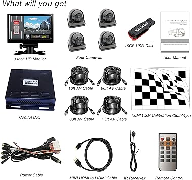 Dash Camera-weivision-1080P FHD 360 Degree Bird View Surround Panoramic View Car Vihicle DVR Camera System Kit for Fire Engine/Bus/School Bus/Truck/Semi-Trailer/Box Truck/RV +9inch HD Display 2 Dash Camera-weivision-1080P FHD 360 Degree Bird View Surround Panoramic View Car Vihicle DVR Camera System Kit for Fire Engine/Bus/School Bus/Truck/Semi-Trailer/Box Truck/RV +9inch HD Display - Image 2