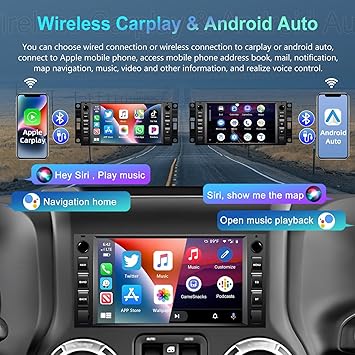 Dash Camera-podofo-Podofo 2+64G Android 13 Car Stereo for Jeep Wrangler Dodge Chevrolet Chrysler with Wireless Carplay&Android Auto-7Inch HD Touch Screen Radio with GPS/WiFi/Mirror Link/Bluetooth/FM/RDS+AHD Camera 3 Dash Camera-podofo-Podofo 2+64G Android 13 Car Stereo for Jeep Wrangler Dodge Chevrolet Chrysler with Wireless Carplay&Android Auto-7Inch HD Touch Screen Radio with GPS/WiFi/Mirror Link/Bluetooth/FM/RDS+AHD Camera - Image 3