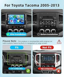 Dash Camera-podofo-8 CORE 4G+64G Car Radio for Toyota Tacoma 2005-2013 with Wireless CarPlay/Android Auto- Podofo 9 Inch 1280 * 720P IPS Touch Screen Stereo Android 13 GPS WiFi Bluetooth DSP SWC + HD Backup Camera 2