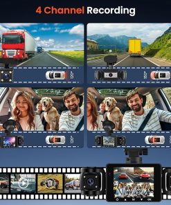 Dash Camera-Rimoody-4 Channel Dash Cam 360° View- 1080P Front and Rear Inside 2