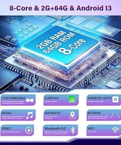 Dash Camera-NHOPEEW-8Core Car Stereo for Toyota RAV4 2013-2019 – [2+64G] 10.1 inch IPS Touchscreen Android 13 Radio – Wireless Carplay/Android Auto/WiFi/59 UI Themes/DSP 32EQ/Optional Home Page + AHD Backup Camera + Mic 2