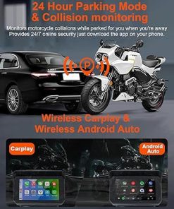Dash Camera-YOVDA-Motorcycle Wireless Carplay- Motorcycle Camera with Front and Rear HD 1080P Motorcycle Navigation DVR Built-in Bluetooth 2