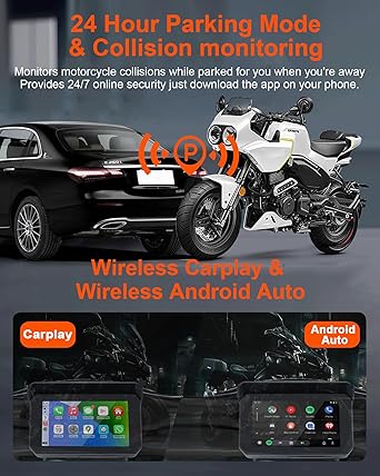 Dash Camera-YOVDA-Motorcycle Wireless Carplay- Motorcycle Camera with Front and Rear HD 1080P Motorcycle Navigation DVR Built-in Bluetooth 2 Dash Camera-YOVDA-Motorcycle Wireless Carplay- Motorcycle Camera with Front and Rear HD 1080P Motorcycle Navigation DVR Built-in Bluetooth - Image 2