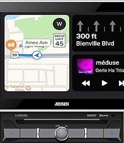 Dash Camera-Jensen-Jensen CAR8000 10.1″ CD/DVD Multimedia Receiver with Apple CarPlay and Android Auto (Renewed)- Black 2