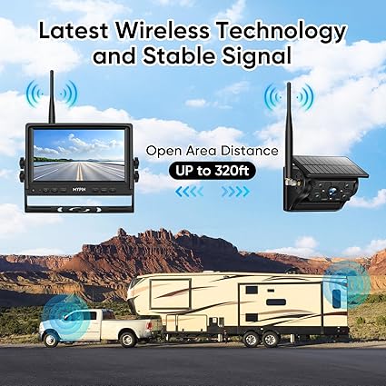 Dash Camera-MYPIN-Solar Wireless Magnetic Backup Camera- 9900mAh Battery Powered Rechargeable IP69 Waterproof HD Back Up Rear View Remote Control Camera with 7 Inch 1080P Monitor System for Car Truck Trailer RV VN003 2 Dash Camera-MYPIN-Solar Wireless Magnetic Backup Camera- 9900mAh Battery Powered Rechargeable IP69 Waterproof HD Back Up Rear View Remote Control Camera with 7 Inch 1080P Monitor System for Car Truck Trailer RV VN003 - Image 2