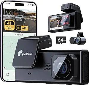 Dash Camera-pelsee-P2 Trio 4K Dash Cam Front and Rear Inside WiFi- 64GB Card Dash Camera-pelsee-P2 Trio 4K Dash Cam Front and Rear Inside WiFi- 64GB Card