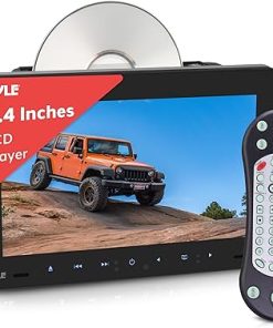 Dash Camera-Pyle-Pyle Universal Car Headrest Mount Monitor-9.4 Inch Vehicle Multimedia CD DVD Player-Smart Audio Video Entertainment System w/HDMI & Hi-Res TV LCD Screen – Includes Mounting Bracket – PLHRDVD904-Black