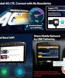 Dash Camera-XTRONS-XTRONS Android 13 Car Stereo for Peugeot 308 408- 9 Inch IPS Touch Screen Car Radio GPS Navigation Bluetooth Car Head Unit Built-in DSP Support Car Play Android Auto OBD2 DVR 2