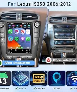 Dash Camera-VECHTEL-2+64G Android 13 Car Stereo for Lexus IS250 2006-2012 with Wireless Carplay Android Auto- 9.7″ Touch Screen Car Radio Support GPS/WiFi/Bluetooth/FM/SWC/Voice Control/Backup Camera 2