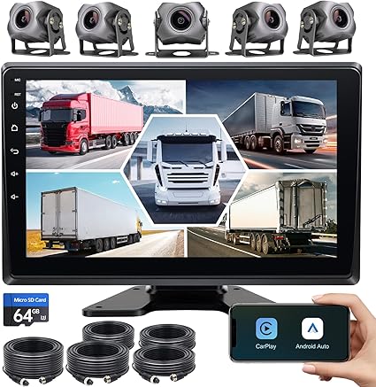 Dash Camera-Seventour-5-Channel 1080P Backup Camera Dash Cam with 9” Monitor Android.11 System-DVR Recording Back Up Camera for RV/Truck/Van/Trailer/SUV Cars 3 Dash Camera-Seventour-5-Channel 1080P Backup Camera Dash Cam with 9'' Monitor Android.11 System-DVR Recording Back Up Camera for RV/Truck/Van/Trailer/SUV Cars - Image 3
