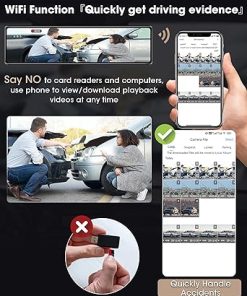 Dash Camera-Jelkuz-2025 Upgraded 12″ 4K Rear View Mirror Camera with WiFi-2160P Mirror Dash Cam Front and Rear Backup Camera for Cars & Trucks 2