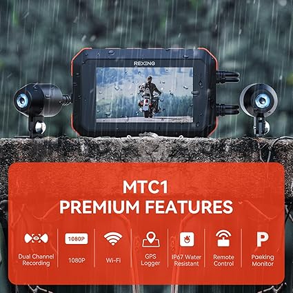 Dash Camera-REXING-REXING MTC1 Motorcycle Dash Cam 3” LCD-Front and Rear Recording 1080p 2 Dash Camera-REXING-REXING MTC1 Motorcycle Dash Cam 3” LCD-Front and Rear Recording 1080p - Image 2