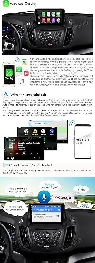 Dash Camera-ASURE-ASURE 9″ Car Stereo Radio Upgrade for Ford Escape 2013-2019 Low-end Version Cars-8Core 4+64GB Android Car GPS Navigation Unit with Wireless Carplay 3 Dash Camera-ASURE-ASURE 9" Car Stereo Radio Upgrade for Ford Escape 2013-2019 Low-end Version Cars-8Core 4+64GB Android Car GPS Navigation Unit with Wireless Carplay - Image 3