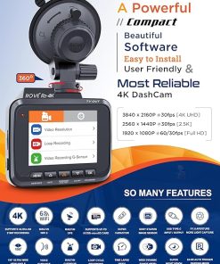 Dash Camera-ROVE-ROVE R2-4K Dash Cam Built-in WiFi 6 GPS Car Dashboard Camera Recorder with UHD 2160P- 2.4″ IPS Screen 2