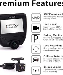 Dash Camera-REXING-Rexing V360 360 Degree Wide Angle Dual Channel Dashboard Camera Recorder Car Dash Cam with Rear Camera- G-Sensor 2