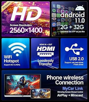 Dash Camera-Seventour-14 inch 4K Android 11 Portable Car TV Headrest Monitor Tablet for Back seat- Support Phone Wireless mirroring Touch Screen 2 Dash Camera-Seventour-14 inch 4K Android 11 Portable Car TV Headrest Monitor Tablet for Back seat- Support Phone Wireless mirroring Touch Screen - Image 2