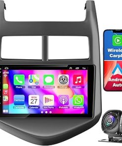 Dash Camera-Adapter-Universe-4+64 Android 12 Car Stereo for Chevrolet Chevy Aveo Sonic 2011-2015- 9 Inch IPS Touch Screen Car Radio Upgraded with Wireless Carplay/Android Auto