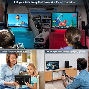Dash Camera-WOWiViD-14 inch 4k Android 14 Portable headrest TV for car- Android Back Seat Car TV Monitor Support Phone Wireless mirroring with 5G WiFi/Bluetooth/HDMI in-Out/TF Card/USB/AV in/FM/Video Player 2 Dash Camera-WOWiViD-14 inch 4k Android 14 Portable headrest TV for car- Android Back Seat Car TV Monitor Support Phone Wireless mirroring with 5G WiFi/Bluetooth/HDMI in-Out/TF Card/USB/AV in/FM/Video Player - Image 2
